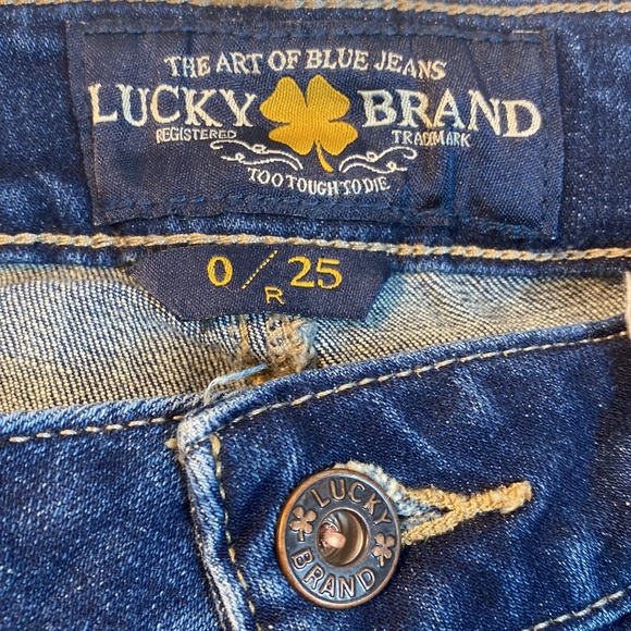 LUCKY BRAND women’s boot blue denim jeans size 25 used - Picture 5 of 6